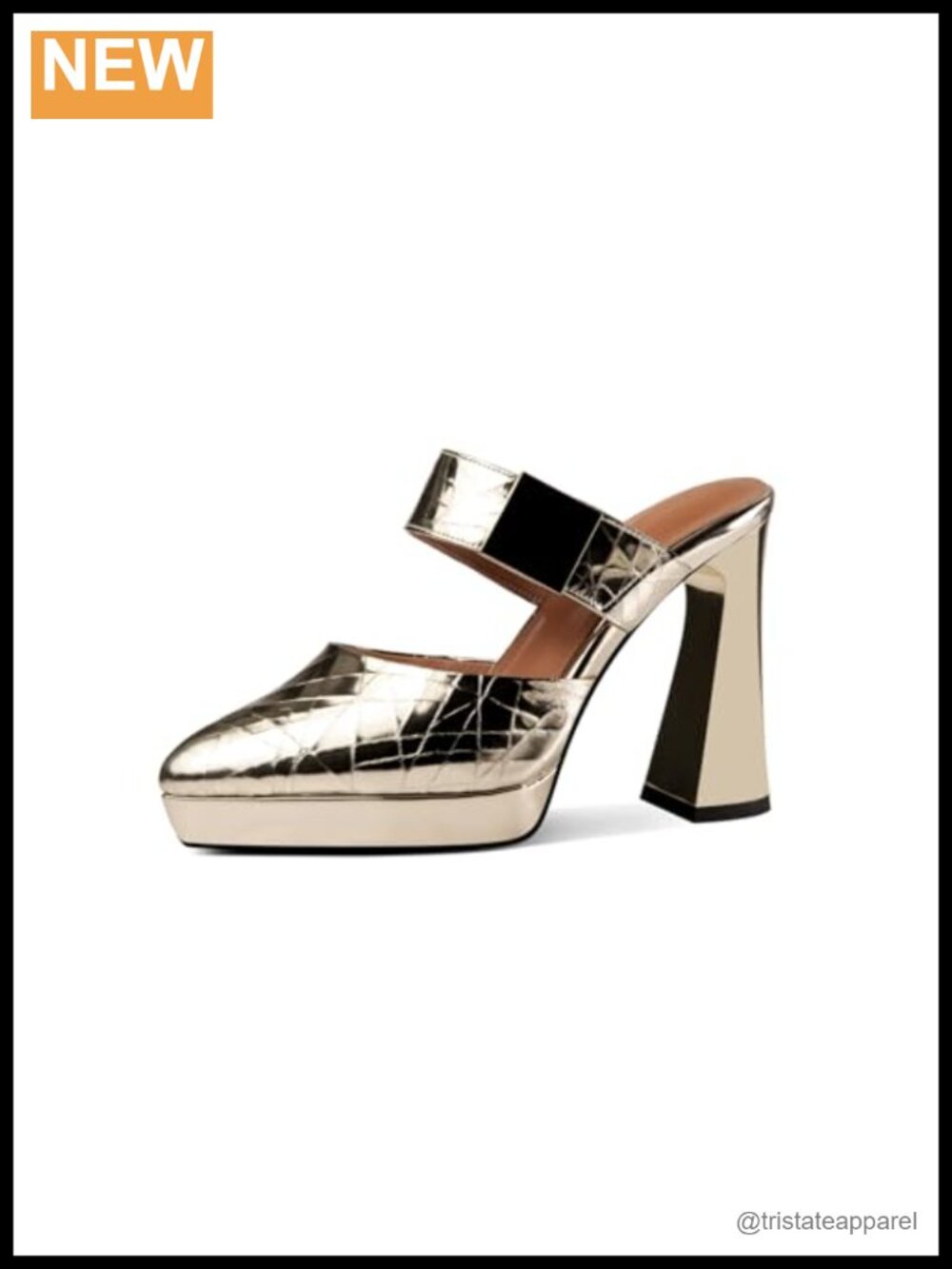 Genuine Leather Pointed Toe Platform Heeled Sandals Slip On Slingback